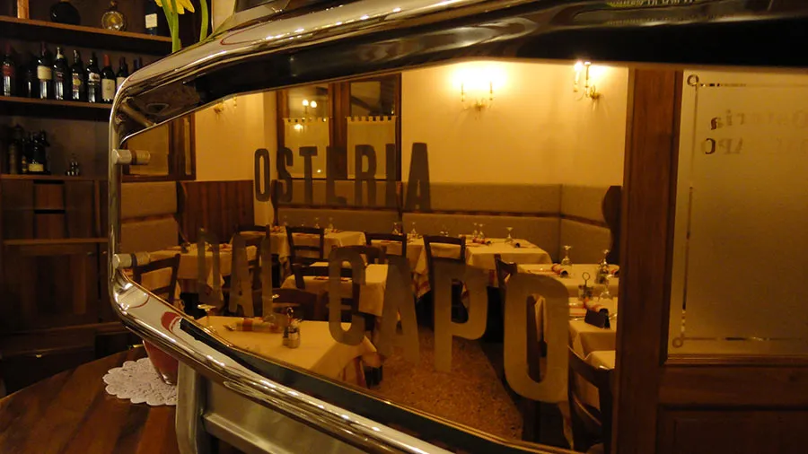 Piatti e ambienti dell'Osteria dal Capo